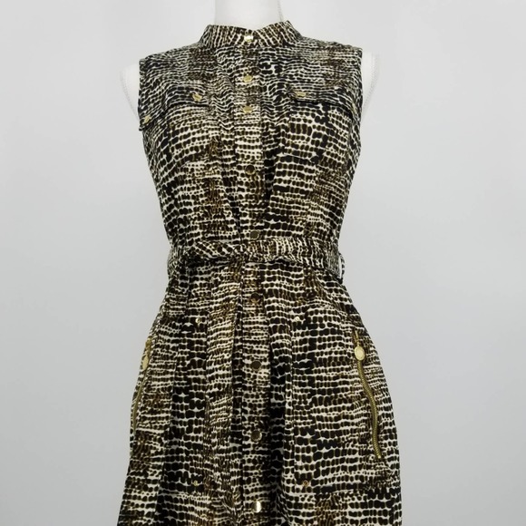 Calvin Klein Button Down Safari Sheath Dress - Picture 6 of 8